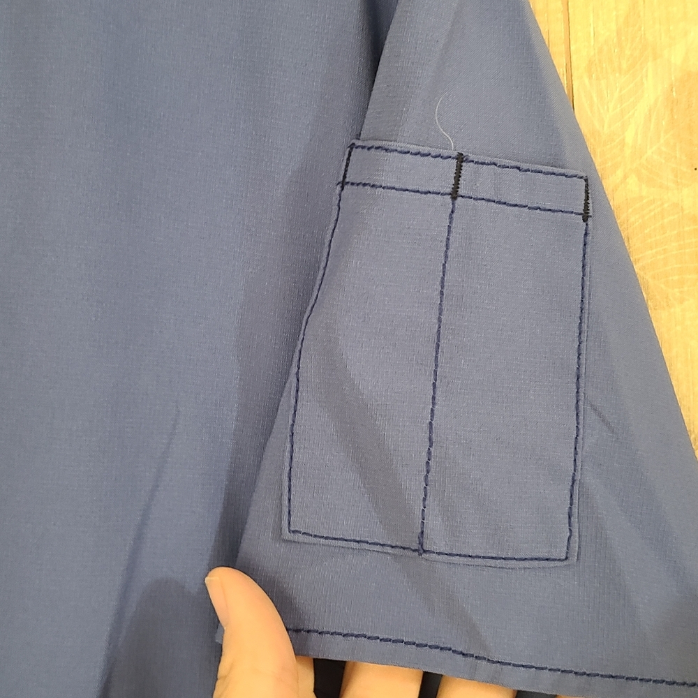 Carhartt Force Blue XL Scrub Top Medical Multi-Pockets V-Neck Unisex Stretch - Picture 6 of 10